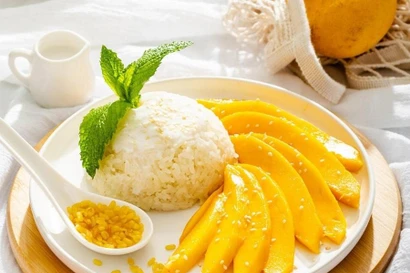 Le riz gluant à la mangue, une spécialité culinaire thaïlandaise très apprécié, Photo : internet