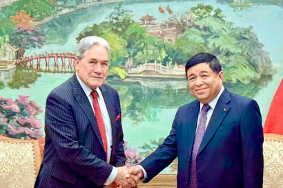 Le vice-Premier ministre Nguyên Chi Dung (droite) et Winston Peters, ministre néo-zélandais des Affaires étrangères (AE). Photo: baochinhphu.vn