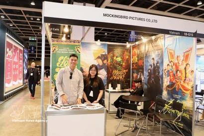 Un stand de Mockingbird Pictures (Vietnam) lors de l'événement. Photo :VNA