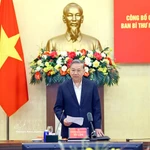 Le secrétaire général du Parti To Lam prend la parole. Photo : VNA