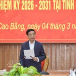 Le général Phan Van Giang effectue une mission de supervision et d’inspection des préparatifs des élections législatives à Cao Bang (Nord). Photo : VNA