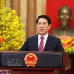 Le président Luong Cuong adresse un message de vœux du Têt aux compatriotes, aux camarades, aux soldats ainsi qu’à la communauté des Vietnamiens résidant à l’étranger. Photo : VNA