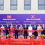 La cérémonie d’inauguration et de remise de l’Hôpital d’amitié Laos – Vietnam de la province de Houaphanh (Nord du Laos). Photo : nhandan