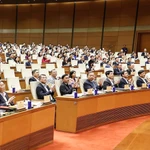 La conférence nationale visant à diffuser et mettre en œuvre la Directive du Bureau politique sur les travaux préparatoires des élections des députés de la 16e Assemblée nationale et des membres des Conseils populaires à tous les niveaux pour le mandat 2026-2031. Photo : VNA