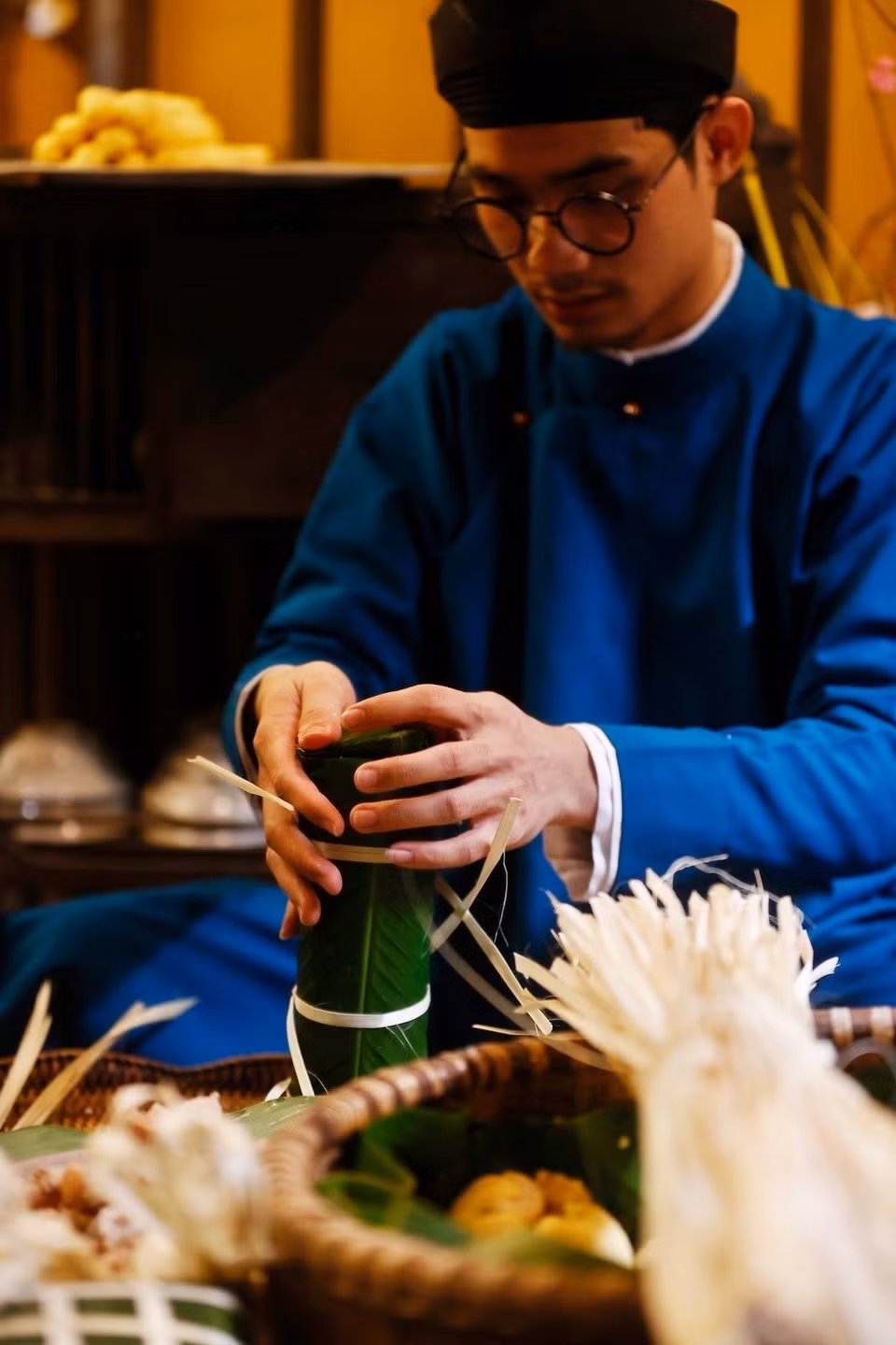 Le "bánh tét" (gateau de riz en forme cylindrique), est populaire dans le Sud et dans d'autres provinces du Vietnam. Photo: VNA