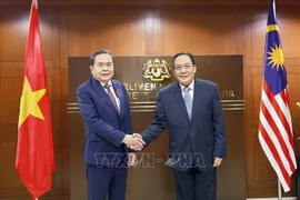 Le président de l’Assemblée nationale du Vietnam, Tran Thanh Man (gauche) et le président du Sénat malaisien, Dato' Awang Bemee Awang Ali Basah. Photo: VNA