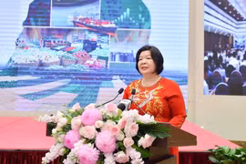 La présidente de l'Alliance des coopératives du Vietnam, Cao Xuan Thu s'exprime au Forum. Photo: VN Business