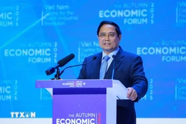Le Premier ministre Pham Minh Chinh s'exprime au Forum économique d’automne 2025. Photo: VNA