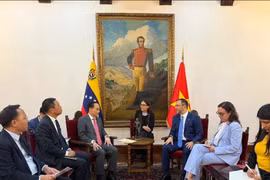 Entretien entre le ministre vietnamien des Affaires étrangères, Le Hoai Trung et son homologue vénézuélien, Yvan Gil Pinto. Photo: ministère vietnamien des Affaires étrangères