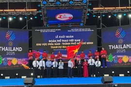 Cérémonie de départ de la délégation sportive du Sud du Vietnam pour les SEA Games 33. Photo: VNA