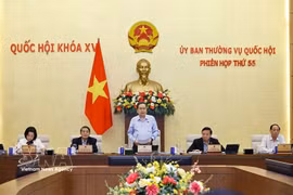 Le président de l'Assemblée nationale, Tran Thanh Man, prononce le discours d'ouverture de la 56e session du Comité permanent de l'Assemblée nationale. Photo: VNA