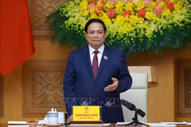 Le Premier ministre Pham Minh Chinh, président du Conseil central de l’émulation et des récompenses, préside le 20 octobre la 14ᵉ réunion du Conseil. Photo: VNA