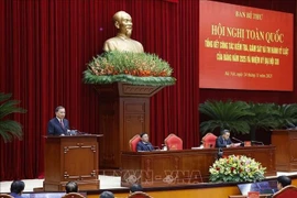 Le secrétaire général du Parti, Tô Lâm, s’exprime lors de la conférence nationale pour faire le bilan du travail d’inspection, de surveillance et de discipline. Photo: VNA