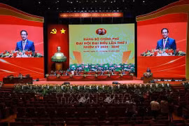 Le Premier ministre Pham Minh Chinh s'exprime lors de la séance préparatoire du 1er Congrès de l’organisation du Parti du gouvernement pour le mandat 2025–2030. Photo: VNA
