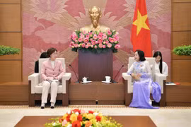 La vice-présidente de l’Assemblée nationale, Nguyen Thi Thanh (droite), et Lee In-sun, présidente du Comité pour l’égalité des sexes et la famille de l’Assemblée nationale sud-coréenne. Photo: VNA