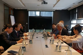 Le vice-Premier ministre et ministre des Affaires étrangères, Bui Thanh Son rencontre le président de la BAII, Jin Liqun, le 26 mai à Kuala Lumpur. Photo: VNA