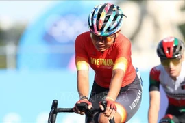 La cycliste vietnamienne Nguyen Thi That. Photo: VNA