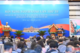 Le vice-ministre de l'Industrie et du Commerce Nguyen Sinh Nhat Tan s'exprime à la 33e Conférence diplomatique. Photo: ministère de l'Industrie et du Commerce