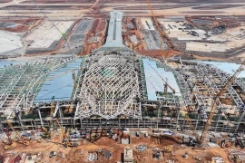 Le chantier de construction de l'aéroport international de Long Thành. Photo : VNA