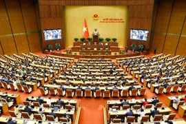 Une séance de travail dans le cadre de la 9e session extraordinaire de l’Assemblée nationale. Photo: VNA