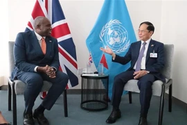 Le vice-Premier ministre Bùi Thanh Son (droite) rencontre le vice-Premier ministre et secrétaire d'État à la Justice du Royaume-Uni, David Lammy. Photo: VNA