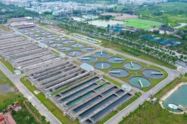 Implantée sur une superficie de 13,8 hectares, la première phase de la station de Yên Xa affiche une capacité journalière de 180.000 m3 qui sera portée à 270.000m3 puis à la maximale de 576.000m3 dans l’avenir. Photo: VNA