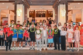 Des footballeurs anglais au Furama Resort Da Nang. Photo : VNA