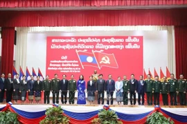 Cérémonie marquant la reconnaissance de la « Piste Truong Son – Route Hô Chi Minh sur le territoire lao » en tant que site historique national. Photo: VNA