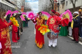 Dans cette ambiance festive, la délégation vietnamienne s’est une nouvelle fois distinguée. Photo: VNA