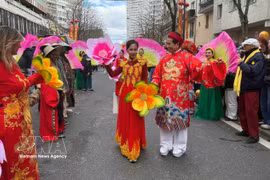 Dans cette ambiance festive, la délégation vietnamienne s’est une nouvelle fois distinguée. Photo: VNA