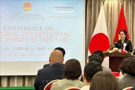 La Consule générale du Vietnam à Fukuoka, Vu Chi Mai s'exprime au séminaire. Photo: VNA