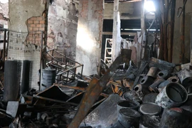 L’incendie survenu dans la matinée du 27 décembre dans la province de Dak Lak a causé la mort de quatre personnes d'une même famille. Photo: VNA