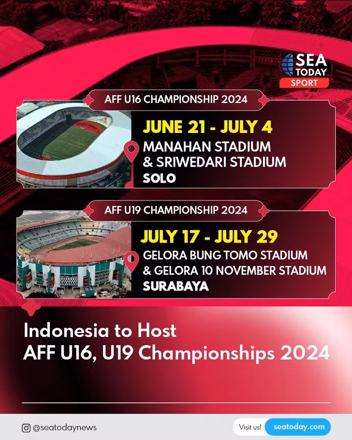 L'Indonésie accueillera les Championnats d’Asie du Sud-Est de football U16 et U19 2024. Photo: https: twitter.com