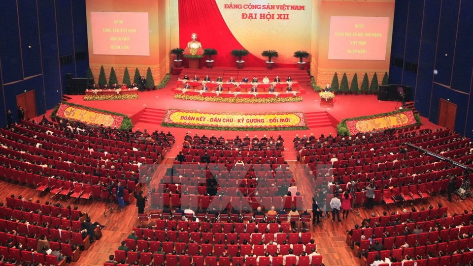 La séance de clôture du 12e Congrès national du Parti Communiste du Vietnam. 