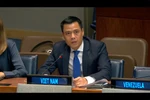 L'ambassadeur Dang Hoang Giang, représentant permanent du Vietnam auprès des Nations Unies (ONU), s'exprime lors d'un débat général de la Commission du désarmement et de la sécurité internationale de l'Assemblée générale des Nations Unies. Photo: VNA