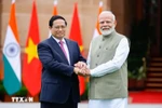 Le Premier ministre Pham Minh Chinh et le Premier ministre Narendra Modi, à New Delhi, le 1er août 2024. Photo : VNA