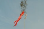 La perche rituelle du Têt "Cây Nêu". Photo : Baolaodong