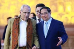 Le Premier ministre Pham Minh Chinh (droite) a reçu le 2 août à Hanoï le président du Timor-Leste José Ramos-Horta, en visite d'État au Vietnam. Photo : VNA