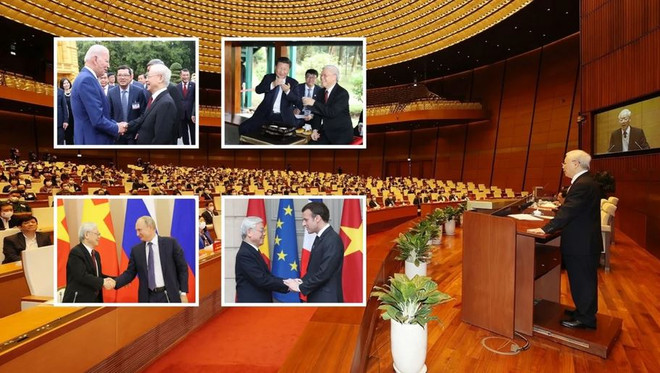 Le point de vue du secrétaire général Nguyên Phu Trong sur la “diplomatie du bambou” a contribué à amener la diplomatie vietnamienne au niveau international. Photo: VNA diplomatie nguyen phu trong.JPG