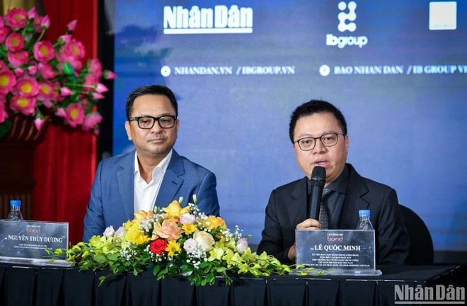 Lê Quôc Minh, rédacteur en chef du journal Nhân Dân, prend la parole lors de la cérémonie d’annonce de l’événement «Bond Live In Vietnam ». Photo: NDEL Le Quoc Minh.jpg