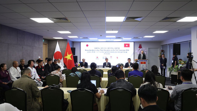 Conférence de presse sur la rencontre avec les grands maîtres d’art-martiaux japonais à Hô Chi Minh-Ville. Photo: CVN Conférence de presse.jpg