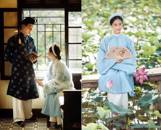 Les "ngu thân" pour homme et pour femme. Photo: CTV ngu thân ao dai.jpg