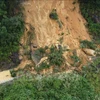 Le col de Khanh Lê, dans la province de Khanh Hoa, a subi de graves glissements de terrain. Photo: VNA