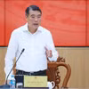 Le Premier ministre Lê Minh Hung s'exprime lors de la séance de travail avec les autorités de la ville de Cân Tho. Photo: VNA