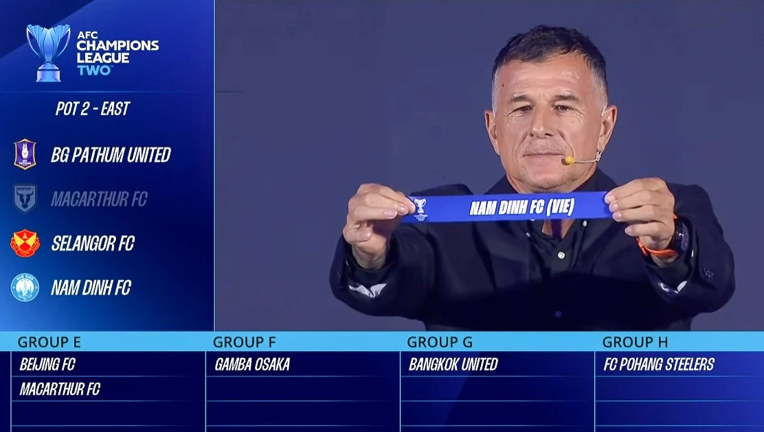 Cérémonie de tirage au sort de la phase de groupes de l’AFC Champions League Two 2025-2026. Photo: VFF 