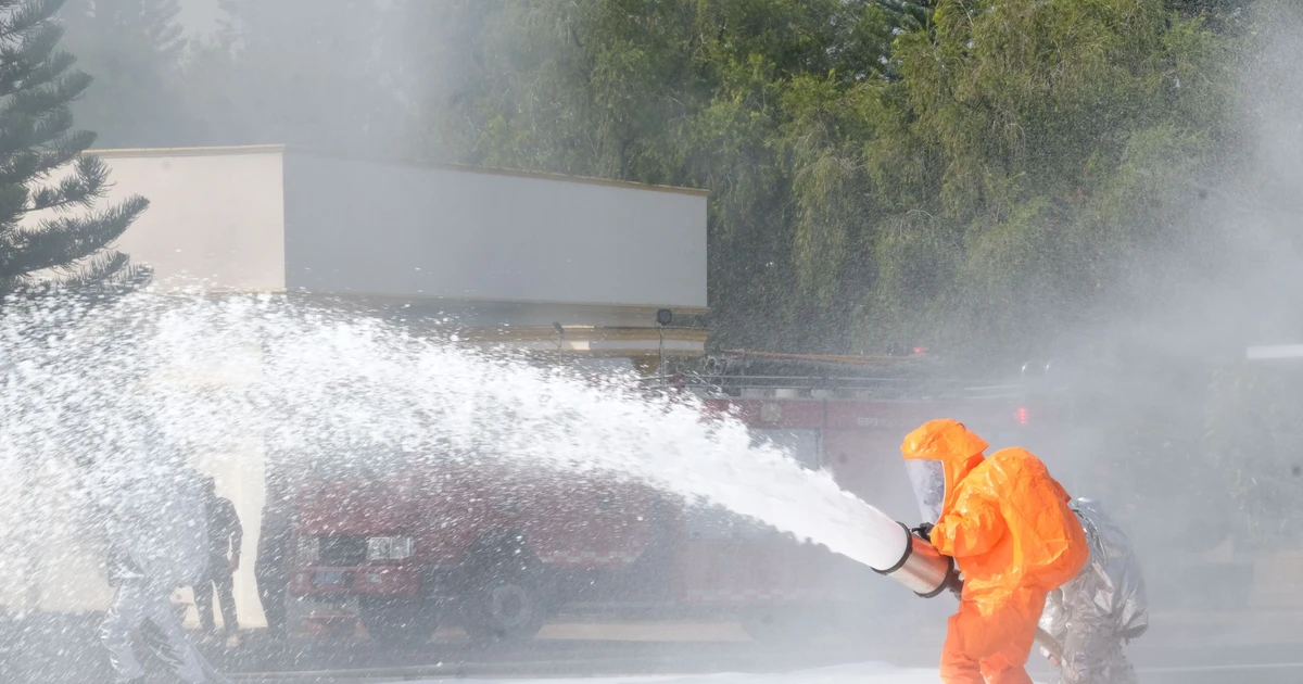 Exercice de réponse aux incidents au réacteur nucléaire de Da Lat. Photo : VNA. 