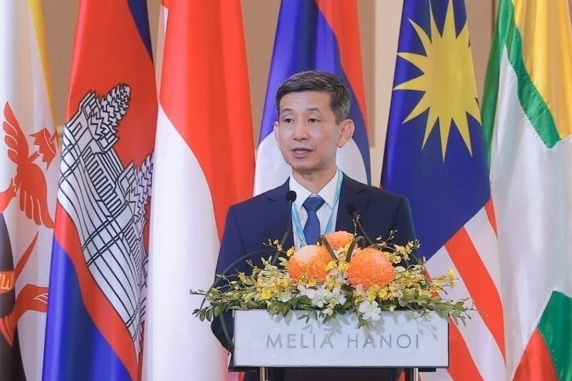 Nguyen Danh Hoang Viet, chef de l’Administration vietnamienne des Sports (ministère de la Culture, des Sports et du Tourisme), s'exprime lors de la réunion. Photo : VNA. 