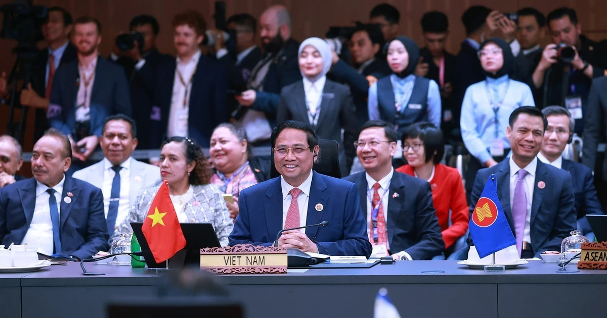 Le Premier ministre Pham Minh Chinh au Sommet commémoratif des 50 ans des relations ASEAN-Nouvelle-Zélande. Photo : VNA.