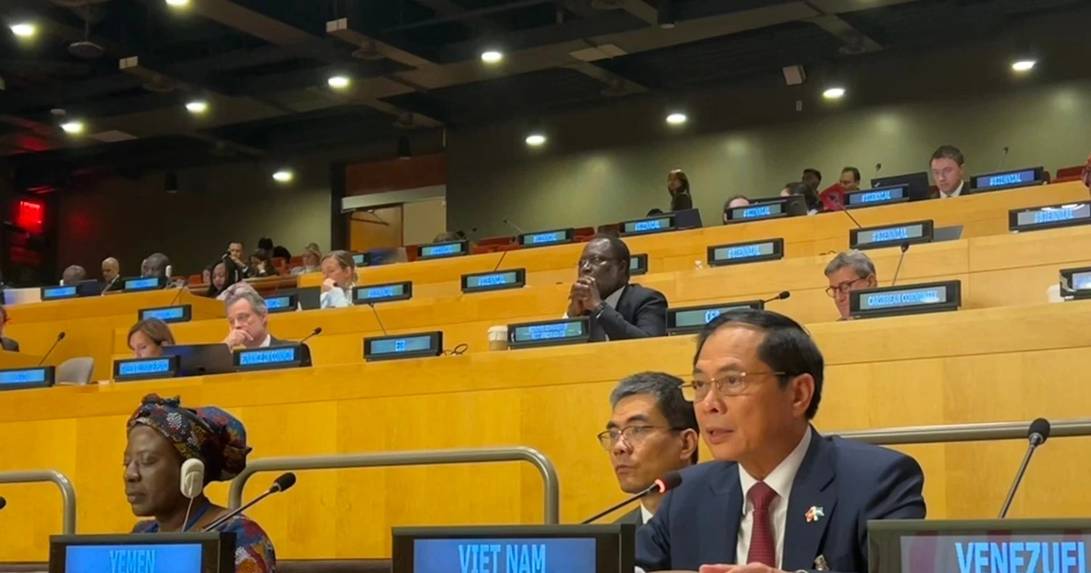 Le vice-Premier ministre vietnamien Bui Thanh Son s'exprime lors du premier Sommet biennal pour une économie mondiale durable, inclusive et résiliente. Photo : VNA.