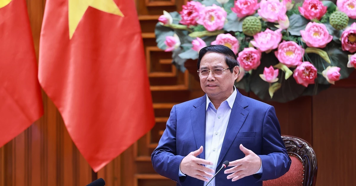 Le Premier ministre Pham Minh Chinh préside la réunion. Photo : VNA 